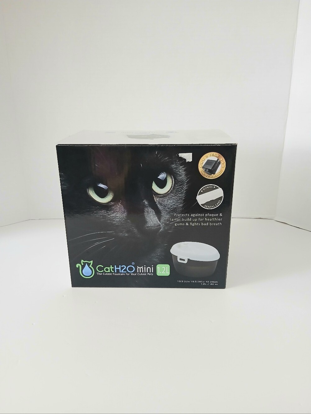 Cat H2O Mini 1.2L (40 oz) Automatic Pet Water Fountain with Dental Care